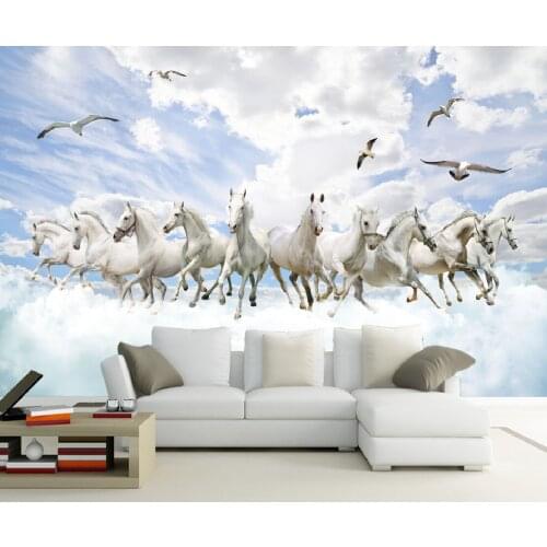 、Modern fashion light luxury prince charming 3D small fresh three-dimensional landscape TV background decoration wallpaper