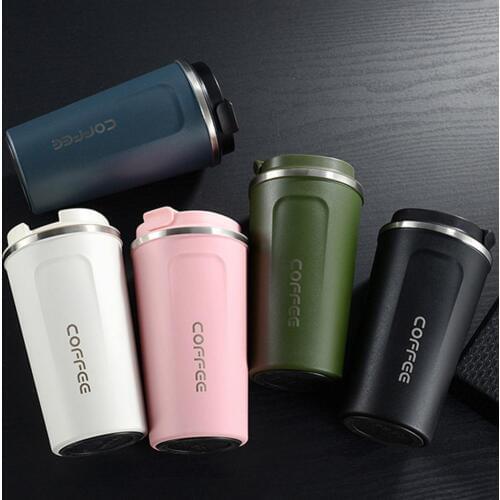 380/510ml Travel Office Car Stainless Steel Thermal Vacuum Coffee Mug Milk Cup with Lid Vacuum Insulated Wide Mouth Tea Cup