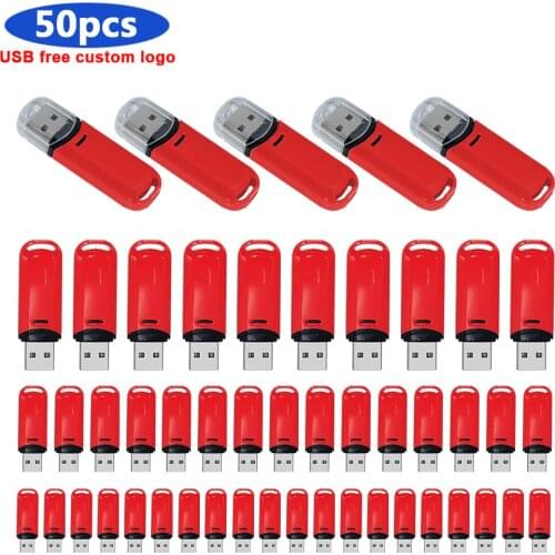 50pcs free logo USB Flash Drives 16gb 32gb 8gb usb 2.0 flash metal pendrive stick flash disk 128GB 64GB 4GB menory stick cle usb