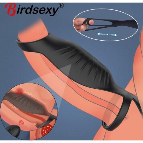 Vibrator Male Penis Rings Delay Ejaculation Penis Vibrating Cock Ring Clitoral Erotic Adult Sex Toys for Men Male Masturbator