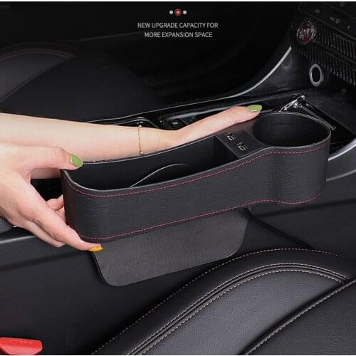 Storage Box Car Organizer Seat Gap PU Case Pocket Car Seat Side Slit for Wallet Phone Coins Cigarette Keys Cards For Universal