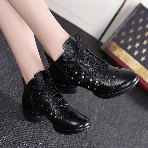 88-56 Soft bottom Dancing shoes Modern dance shoes Jazz Sailor dance shoe four seasons Genuine Leather Female damping Breathable