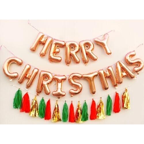 14pcs 16inch Letter Foil Balloons Merry Christmas Alphabet Air Balloon Christmas Decorations Globos Xmas Ornament Party Supplies