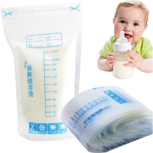 30/60/90 Pcs/Milk storage Bag Baby Food Storage Breast Milk Storage Bag 200ml Milk Freezer Bags BPA Free Baby Safe Feeding