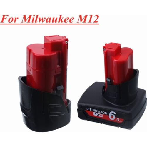 12v 3.0Ah/6.0Ah M12 Li-ion Batttery for Milwaukee M12 XC Cordless Tools 48-11-2402 48-11-2411 batteries 48-11-2401 MIL-12A-LI