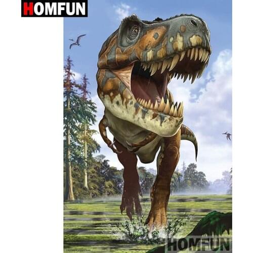 HOMFUN 5D DIY Diamond Painting Full Square/Round Drill "Animal dinosaur" 3D Embroidery Cross Stitch gift Home Decor A08228