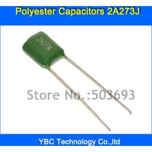Free Shipping 500pcs/lot Polyester Film Capacitor 2A273J 100V 0.027UF 27NF