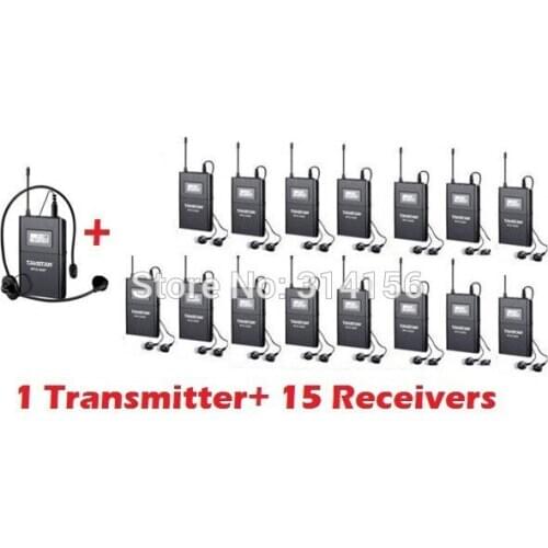 Takstar WTG-500/WTG 500 UHF Wireless Tour Guide System 1 Transmitter+15 Receivers for Tourist guide/Simultaneous interpretation