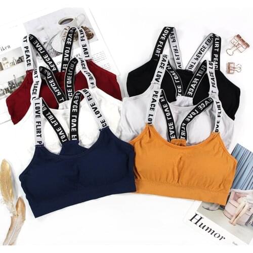 Black White Women Sport Bra Fitness Top Letters Yoga Bra For Cup A-D Running Yoga Gym Fitness Crop Top Women Push Up Sports Bra