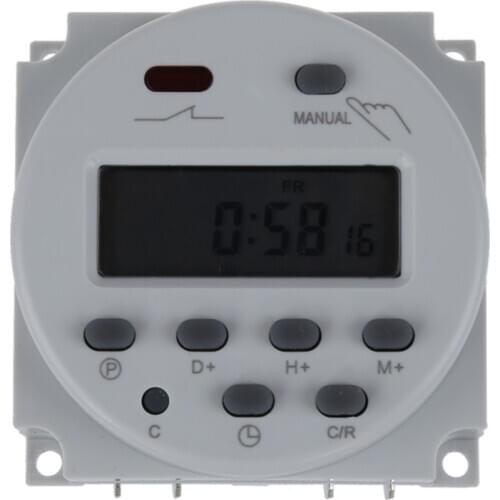 Digital LCD programmable timer switch 16A AC 220-240 White