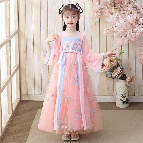 Kids Hanfu Cute Girls Chinese Traditional Ancient Dress Dance Fairy Costume Cosplay Children Princess Clothing Carnival Clothes
