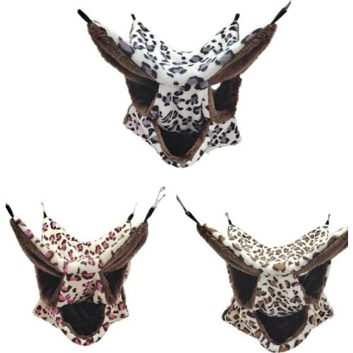 Hamster Hammock Hanging Swing Warm Pet Bed Nest Hanging Bed House Winter Small Animal Squirrel Guinea Pig Double-layer Plush Bed