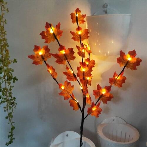 New Simulation Maple Leaf Willow Branch String Lights Garland Battery Operated Fairy Lights for DIY Vase Christmas Wedding Decor