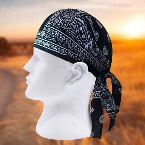 Headband Hat Adult Men Paisley Print Motorcycle Wrap Biker Hat Bandana Headscarf Skull Hat Headscarf Hats Hood Male Gift Scarf