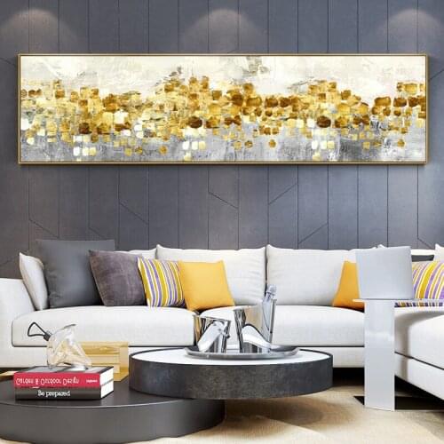 Famous Abstract Oil Painting on Canvas Posters and Prints Wall Art Golden Money Beach Pictures for Living Room Decor