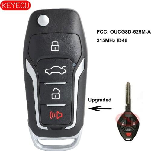Keyecu Upgraded Flip Remote Key fob 315MHz ID46 for Mitsubishi Lancer Eclips 2007-2008 - FCC: OUCG8D-625M-A