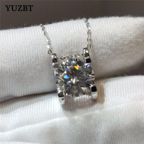 AU750 Plated 1-3 ct Brilliant Cut Diamond Test Past D Color Moissanite Cow Head Pendant Necklace 925 Silver Gemstone Jewelry