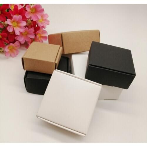 10pcs Black/White/Kraft Paper Box for Gifts Box Jewlery Display Storage Watch Earring Packaging Box Wedding Cake Paper Gift Box