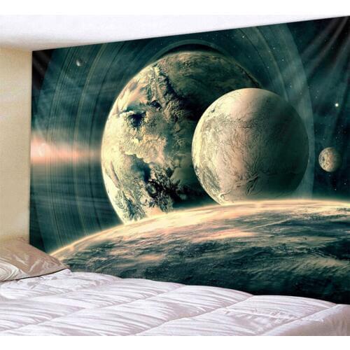 Cosmic Planet Tapestry Twin Hippie Wall Hanging Bedspread Throw Cover Bohemian Beach Mat Table Cloths Home Art Decor Blanket