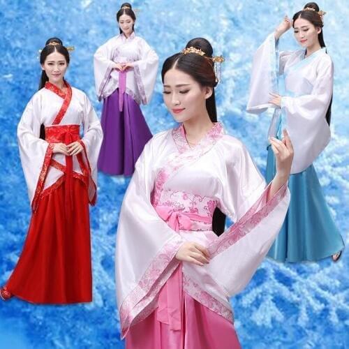 Hanfu Costume Chinese Style Women Tang Suit Chinese Traditional And Ancient Hanfu Dress Drama Costume Folk Dance Wear DQL1705