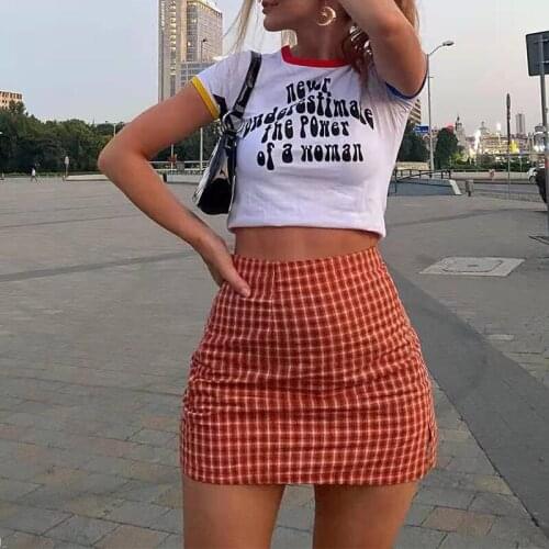 Mini Skirts Women 2021 New High Waisted Plaid Skirt A-line Red Fashion Sexy Y2k Skirt Summer Harajuku Streetwear High Quality