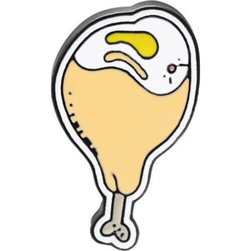 Fashion Simple Cartoon Gift Brooch Creative Chicken leg Burger Pizza Pattern Brooch Badge Men And Women General Purpose