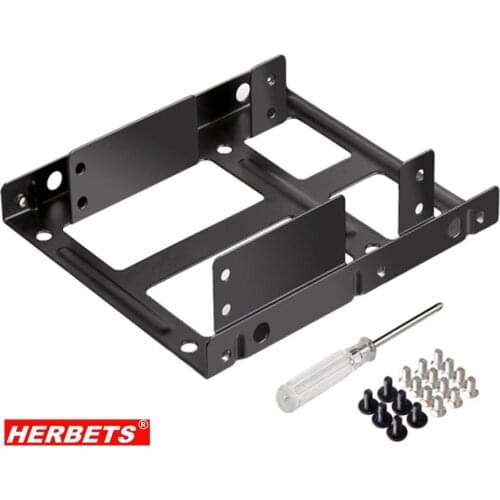 2.5"SSD/Hard Drive to 3.5" Drive Bay Adapter Mounting Bracket HDD Converter Tray, support 2pcs SSD Drive