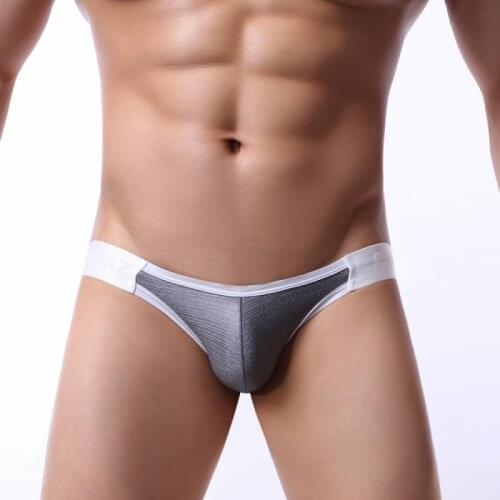 Mens Underpants Sexy Underwear T-pants Wire-drawing Bright Face Double Belts G-Strings & Thongs