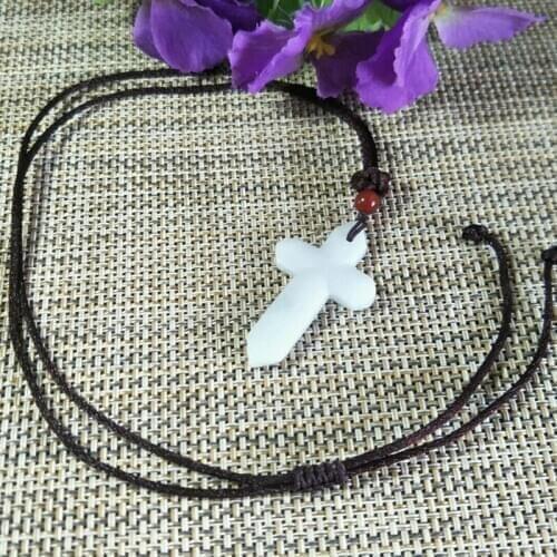 Natura Burma jade Cross Jade Pendant Jewelry Lucky Exorcise Evil Spirits Safety Amulet Jade Pendant Fine Jewelry