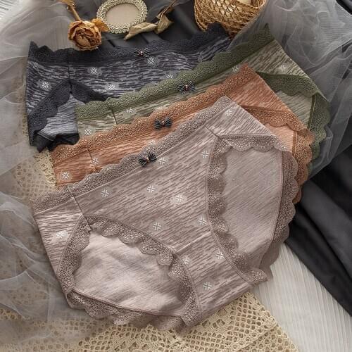 Sexy underwear women lace bow cotton Ladies briefs lingerie ropa mujer panties women ropa interior lenceria bielizna damska
