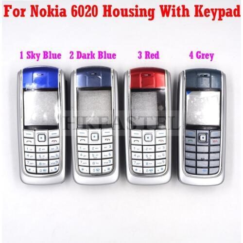 HKFASTEL New Housing keyboard For Nokia 6020 Front LCD Display Frame Cover Back battery Case Chinese / English / Russian Keypad