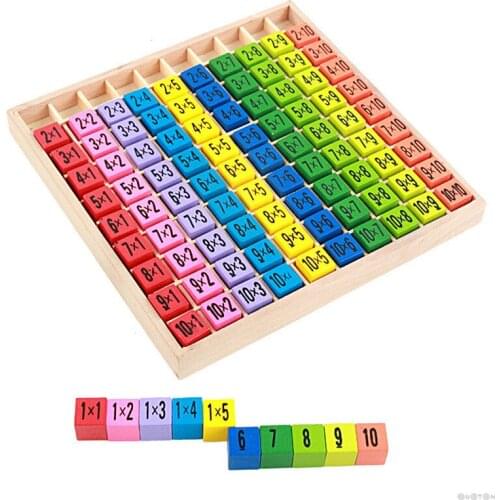 Montessori Educational Wooden Toys for Children Baby Toys 99 Multiplication Table Math Arithmetic Teaching Aids for Kids