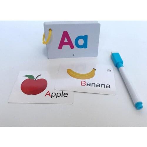 26+1 Letter English Flash Card Alphabet Letter Board Handwritten with Buckle Educational Toys Learning English for Kid