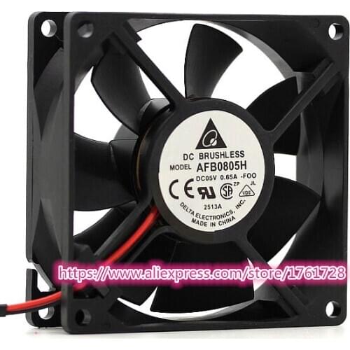 Original 80*80*25mm 8cm fan AFB0805H 5V 0.65A dual ball bearings