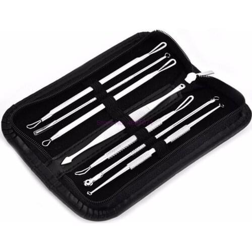 By DHL 50Sets 7Pcs/set Outdoor multifunctional Stainless Blackhead Remover Tools Set