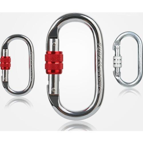 Excellent Quality O shape 24KN Professional Safety Master Lock Lifting Sling connection Buckle Carabiner Climbing Equipment