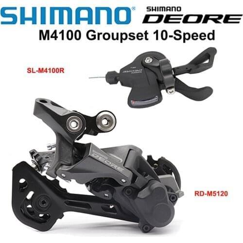 SHIMANO DEORE 10 speed Groupset include M4100 Shifter SL-M4100-R and M5120 Rear Derailleur RD-M5120-SGS Original parts