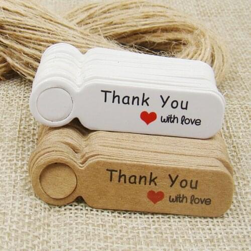 50pcs 100pcs 5x1.3cm Handmade Hang Tag Card Earrings Necklaces Thank You Display Cardboard Packaging Paper Card for Jewelry