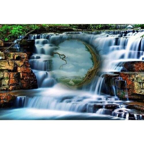 Full square/round 5D DIY diamond painting Landscape waterfall Embroidery Pattern Cross stitch kits mosaic wall stickers