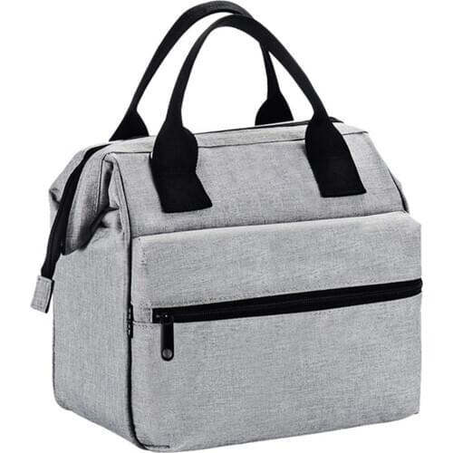 Portable Thermal Insulated Bag Leak Proof Solid Color Lunch Box Food Storage Tote for Children Adults