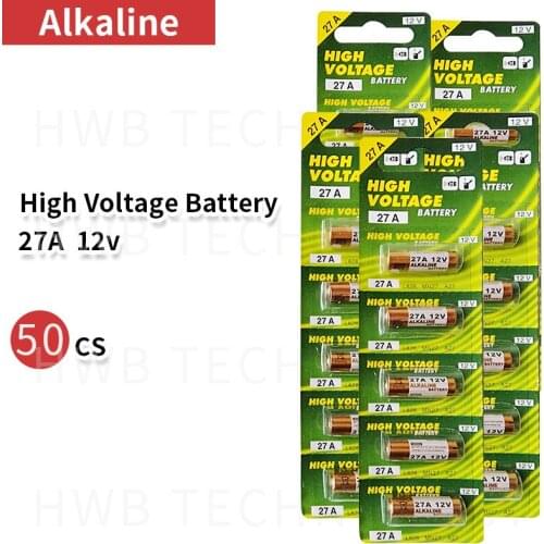50pcs/lot 12V 27A A27 Alarm-Remote Dry Alkaline Battery Cells 27AE 27MN High Capacity Car Remote Toys Calculator DoorBell