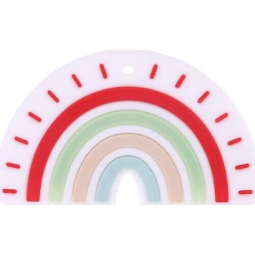New Silicone Rainbow Tooth Gel Baby Teether Infant Newborn Chews Pacifier Chain Early Learning Toys