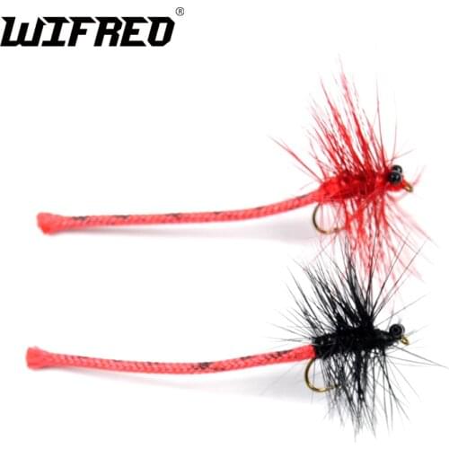 Wifreo 6PCS #12 Damsel Fly Red Black Dragon Fly for Trout Fishing Fly Fishing Bait Fly
