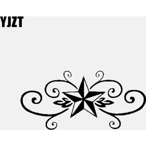 YJZT 13.1CM*6.2CM Personality Vinyl Decals Star Car Sticker Black/Silver C3-0690