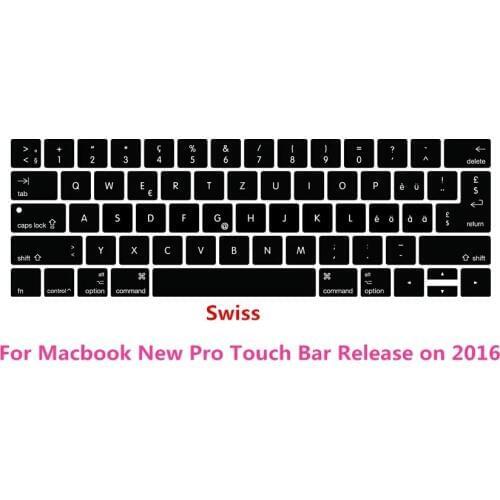 Swiss Switzerland Silicone Keyboard Cover Protector For Macbook New Pro 13" A1706 A2159 Pro 15" A1707 With Touch Bar A1989 A1990