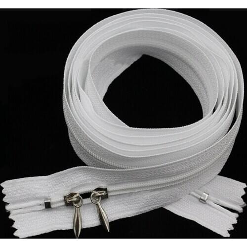 2Pcs #3 Zipper 1Meter 1.5Meter Double Closed End Double Head Nylon Invisible Zipper For Home Cover Textile