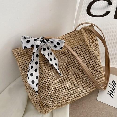 2021 Summer Fashion Straw Female Tote Handbag Ladys Shoulder Large Bags Famous Brand Designer Casual Beach Big Bag