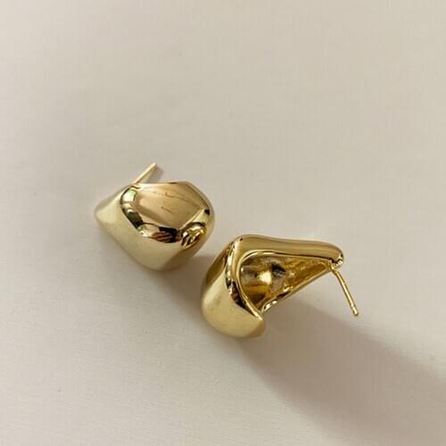 Charms Gold Silver Color Oval Water Shape Dot Stud Earrings for Women Kpop Irregular Geometric Round Studs Korean Earrings Jewel