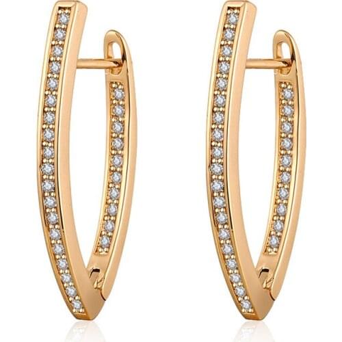 Simple V-shape Cubic Zirconia Stud Earrings for Women Gold Geometric Letter Gem Stone CZ Ear Studs Fashion Jewelry Gifts