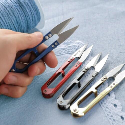 1/5Pcs Multicolor Trimming Sewing Nippers U Shape Clippers Yarn Stainless Steel Embroidery Craft Scissors Tailor Scissors